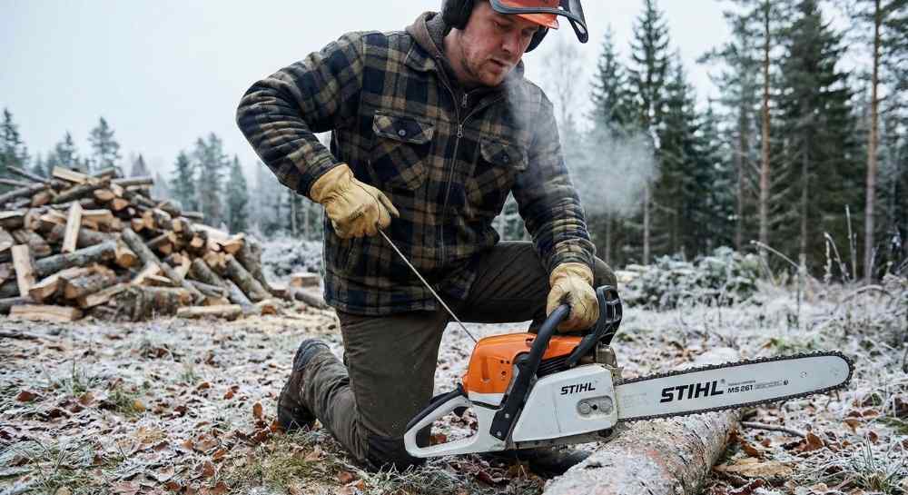 Crank a Stihl Chainsaw