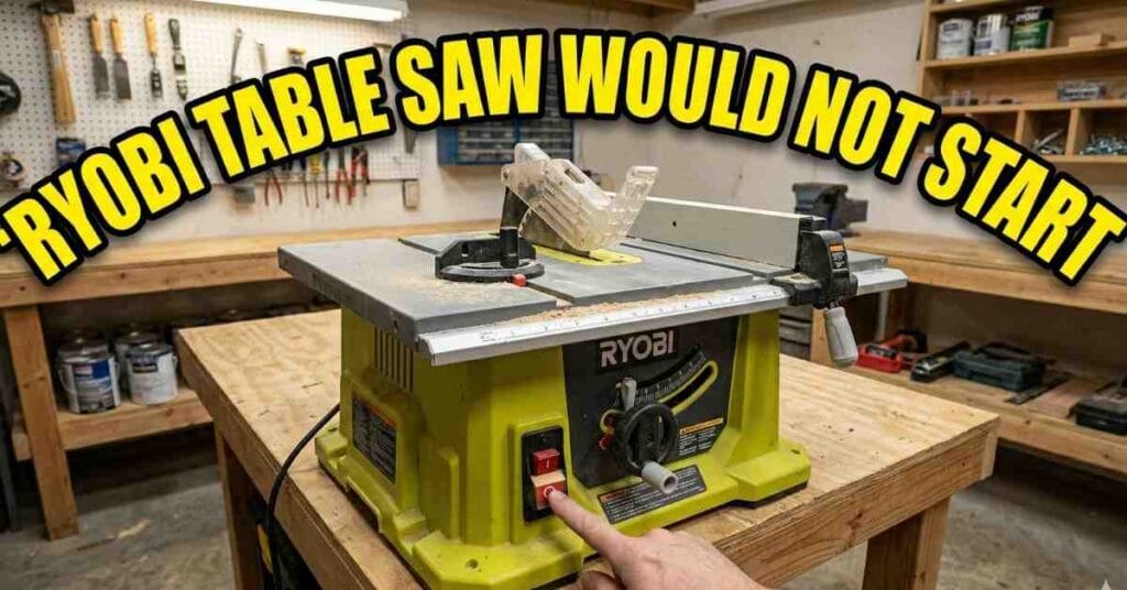 My Ryobi Table Saw Would Not Start so I fixed it. Read my guide on reset buttons and motor brushes to get back to work today.