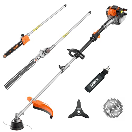 WORKIT 5-in-1 Gas Weed Wacker 25.4CC 2-Stroke Heavy-Duty