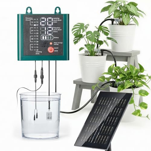 Solar Drip Irrigation System with USB Charging, for 15...