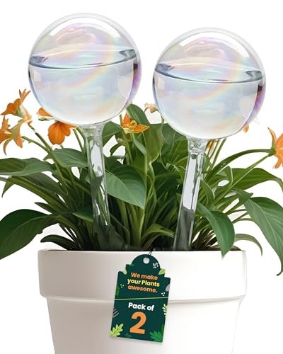 Iridescent Self Watering Globes, Glass Rainbow Plant Auto...