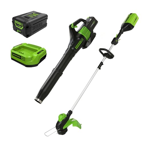 Greenworks 60V Cordless Yard Tool Combo Kit String Trimmer...
