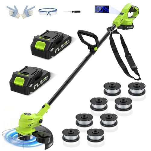 VOERJIA 21V Battery Weed Eater & String Trimmer Edger