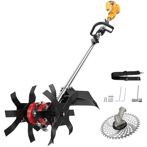 Cordless 2-in-1 Tiller Cultivator & Weed Wacker Ecarke...