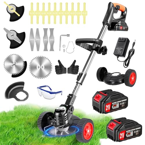 Electric Weed Wacker Eater Battery Powered Cordless Trimmer...
