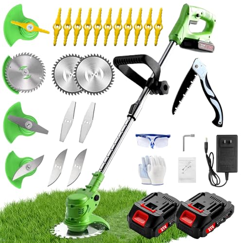 Hejunry Weed Wacker, Battery Powered Weed Wacker 3-in-1...