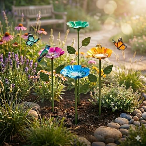 4 Pack Bee Watering Station for Garden, Attracts Bees &