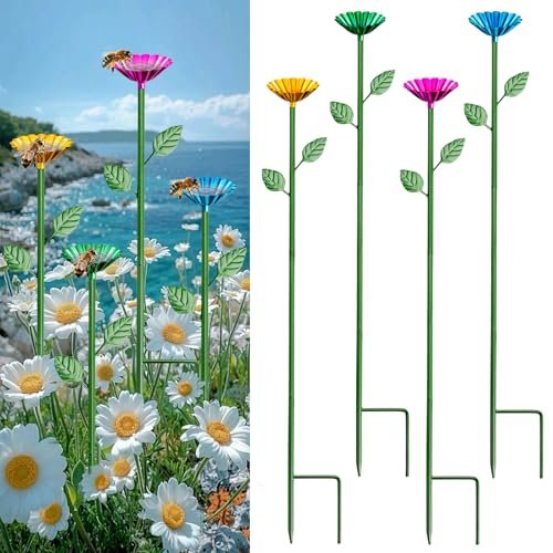 MEJENYY 4 Pack Bee Watering Station, Bee Bath for Garden