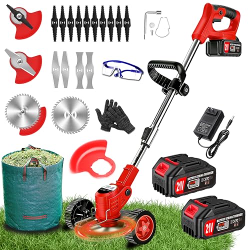 Electric Weed Wacker Cordless Eater Battery Powered 4-in-1...