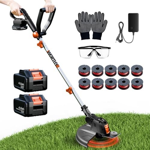Electric Weed Wacker String Trimmer:2 x 4.0Ah Cordless 21V...