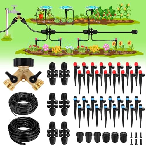 250FT Drip Irrigation System for Garden - Quick Connect Kit