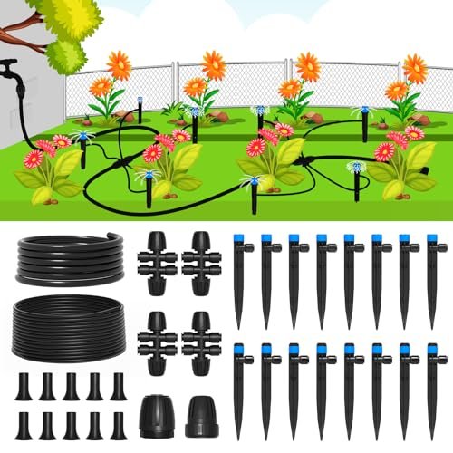 MIXC Drip Irrigation System,Quick Connector Garden Watering...