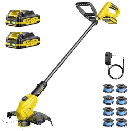 JKLARI Cordless Weed Wacker, 21V Battery Powered 2-in-1