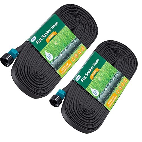 Hlinker Flat Soaker Hose 100 FT for Garden Beds