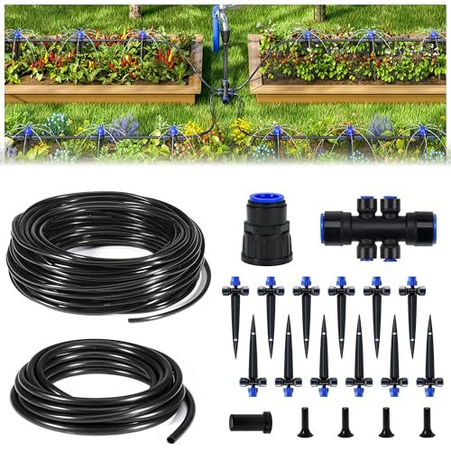 HIRALIY 50FT Garden Watering System, Drip Irrigation Kit...