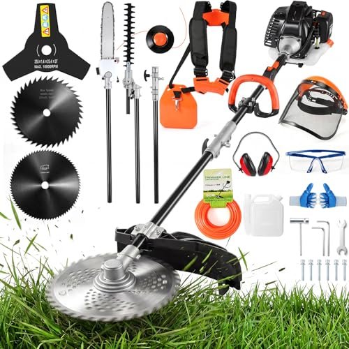 6-in-1 Gas Weed Wacker with Hedge Trimmer, 52CC Extension...