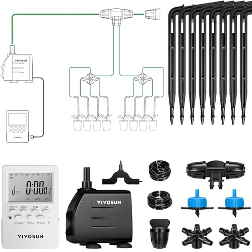VIVOSUN Professional Automatic Drip Irrigation Kits, 15W...
