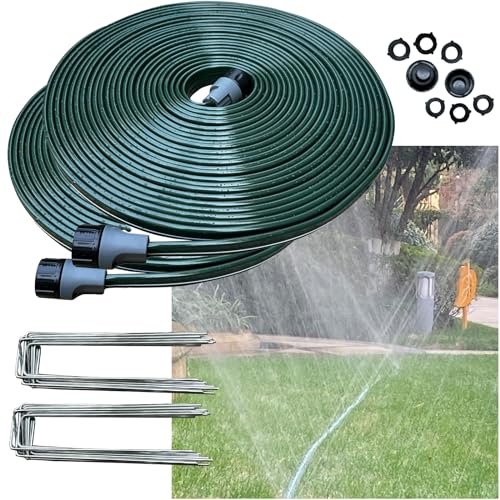 Watoo 2026 Sprinkler Hose & Soaker Hose 100ft Flat