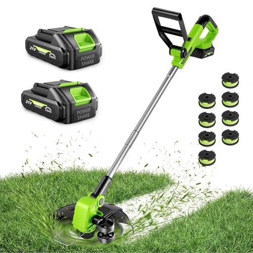 21V Weed Wacker Cordless & Lawn Edger, String Trimmer