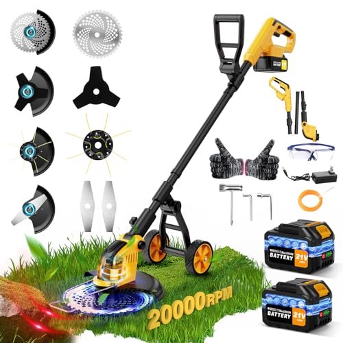 6000mAh Electric Weed Wacker, 20000RPM Cordless Weed Eater,...