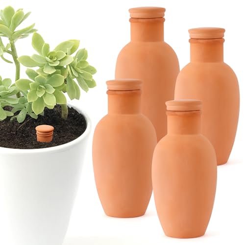 4pcs Ollas 3.1inch Plant Watering Globes Clay Self Watering