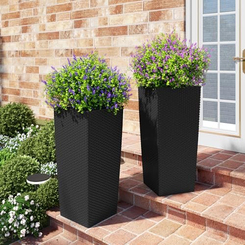 Vigo huseeo 23in Tall Planter Set of 2 Self Watering