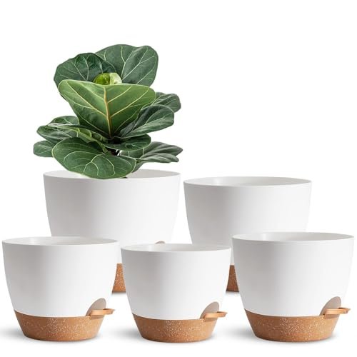 SE SUN-E Indoor Plant Pots for Lazy Self Watering 5-Pack