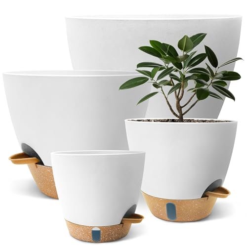 SORANGEUN 12/10/9/8 inch Self Watering Pots with Water...