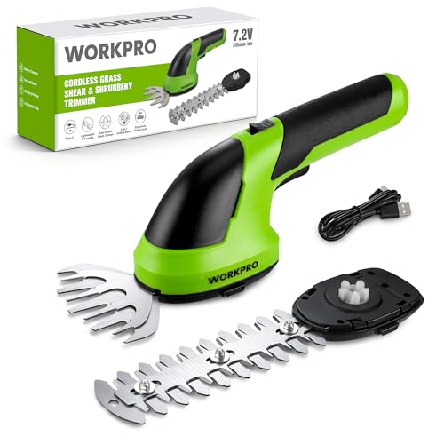 WORKPRO Cordless Grass Shear & Shrubbery Trimmer, 2-in-1...