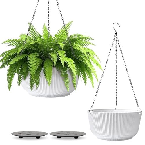 T4U 12 Inch Large Hanging Planters for Indoor Self-Watering...
