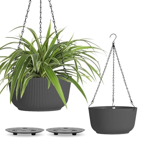 T4U 12 Inch Large Hanging Planters for Self-Watering Indoor...