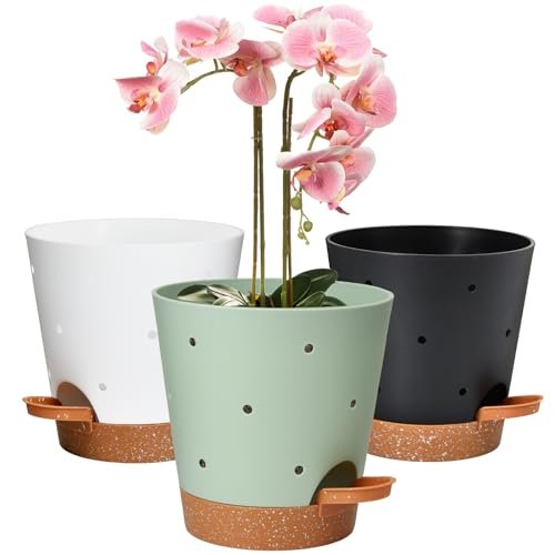 Vanslogreen Orchid Pots with Holes, 6 Inch Self Watering