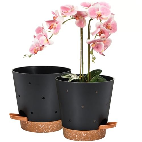 Vanslogreen Orchid Pots with Holes, 6 Inch Self-Watering