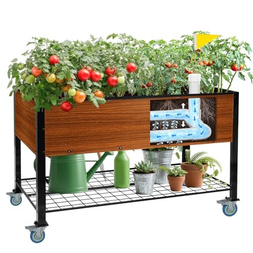 The Home Cult Raised Garden Bed with Wheels and...