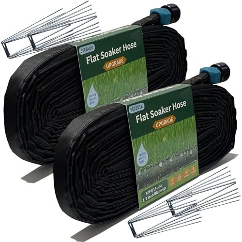 Secbulk 2026 Flat Soaker Hose 100 ft for Drip Irrigation
