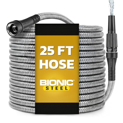 Bionic Steel 25 Ft Metal Garden Hose Stainless Steel...