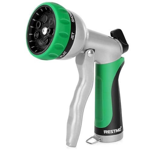 RESTMO Garden Hose Nozzle, Heavy Duty Metal High Pressure...