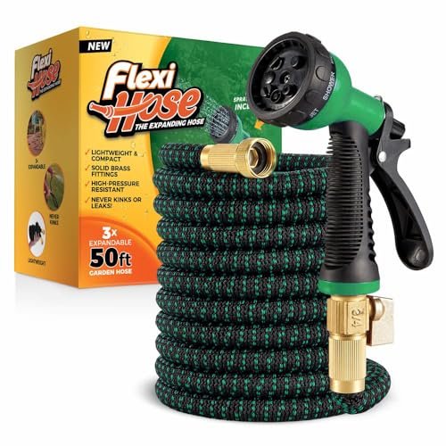 Flexi Hose with 8 Function Nozzle, 50FT Expandable Garden...