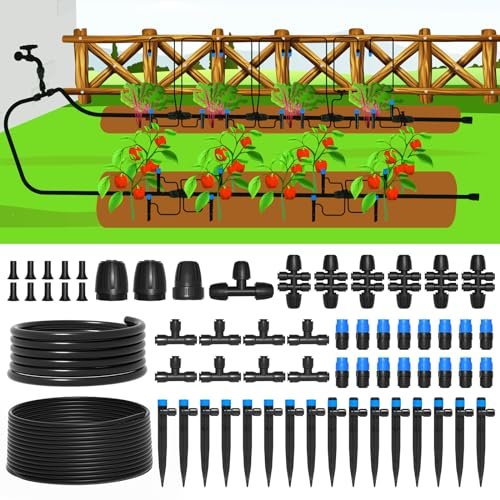 MIXC 230FT Quick-Connect Drip Irrigation System Kit,...
