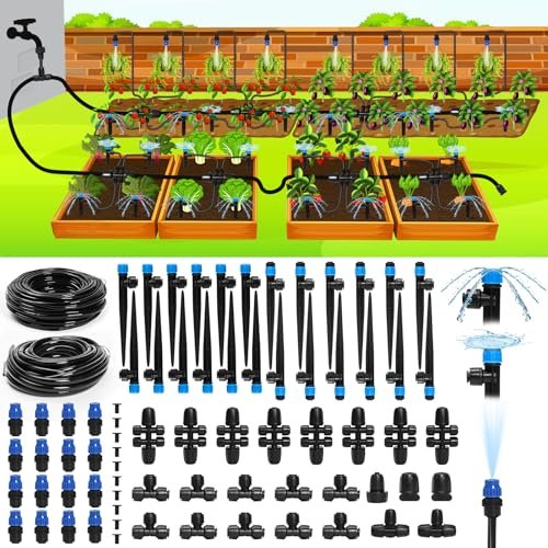 Bonviee Drip Irrigation System 230FT – Quick Connect Garden...