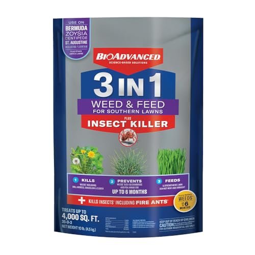 BioAdvanced 3-in-1 Weed & Feed for Southern Lawns Insect...