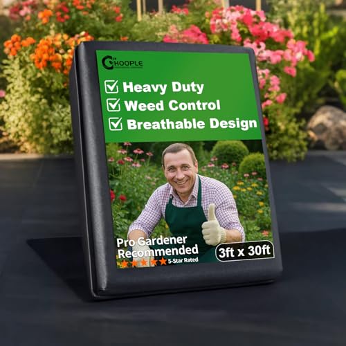 HOOPLE 3ft x 30ft Heavy Duty Weed Barrier Fabric