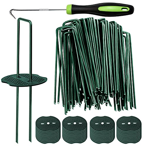 Bakulyor 50pcs Green Artificial Turf Stakes Staples 6-inch...