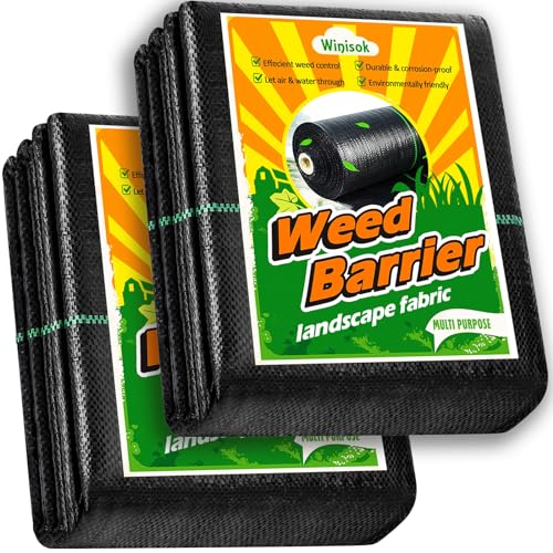Winisok Weed Barrier Landscape Fabric Heavy Duty, 3x100FT.