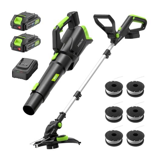 STEELITE 20V 12'' Cordless String Trimmer and Leaf Blower...