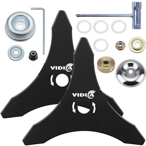 VIDICA 2 Pack Carbon Steel Brush Cutter Blades 10-inch