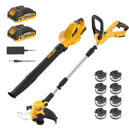 ZEGJAW 2-in-1 Leaf Blower + 12-Inch 20v Cordless Trimmer Kit