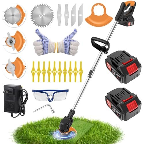 Electric Weed Wacker Cordless stringless,Grass Trimmer,with...