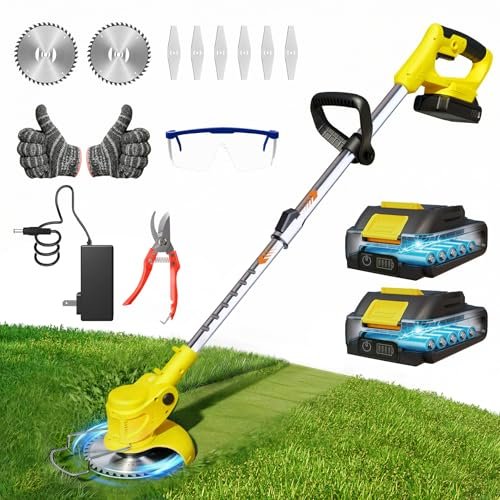 Cordless String Trimmer Brush Cutter: 21V Lightweight...