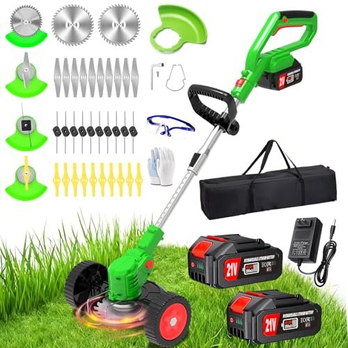 Electric Weed Wacker Cordless Eater,21V String Trimmer...